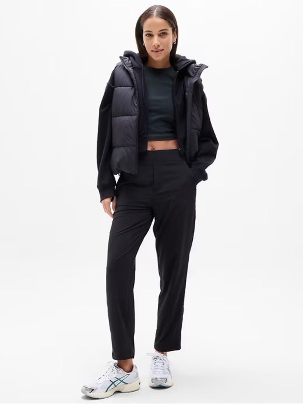Athleta Brooklyn Mid Rise Lined Pant Black Minimalist Office Casual